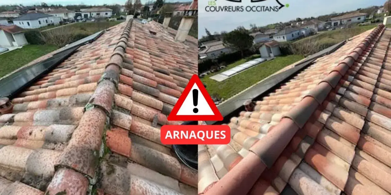 Avant/Après : toiture sale vs propre. Attention aux arnaques sur le traitement hydrofuge toiture.