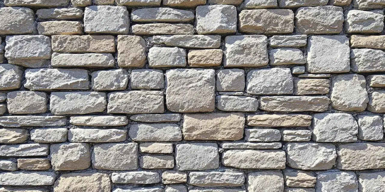 Un mur de pierres irrégulières, un joint solide et rustique qui raconte une histoire de temps et de nature.