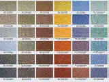 Échantillons de couleur enduit facade : une grille de 60 carrés présentant des textures granuleuses dans une palette de gris, bruns, jaunes, bleus, verts et rouges.