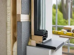 Coupe d'une fenêtre montrant l'isolation et les matériaux pour éviter le pont thermique et la condensation.