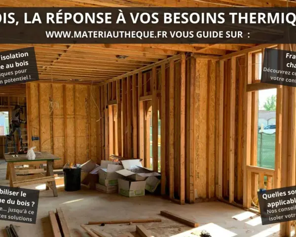 Construction d'une maison en bois. Le bois offre une excellente **résistance thermique**, assurant confort été comme hiver.