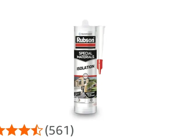 Tube de mastic Rubson Isolation, transparent, pour calfeutrer et isoler contre eau, air et froid.
