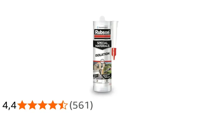 Tube de mastic Rubson Isolation, transparent, pour calfeutrer et isoler contre eau, air et froid.